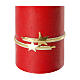 Red Christmas candles set of 2, golden band and stars, 100x60 mm s2