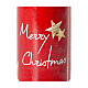 Bougie rouge Merry Christmas étoiles 2 pcs 100x60 mm s2