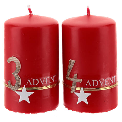 Red Advent candle set of 4 4