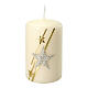 White Christmas candles set of 2, stars and glitter, 100x60 mm s3