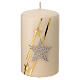 White Christmas candles set of 2, stars and glitter, 100x60 mm s2