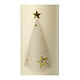 Ivory candles set of 2, glitter Christmas tree and stars, 150x60 mm s2