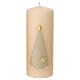 Ivory candles set of 2, glitter Christmas tree and stars, 150x60 mm s2