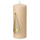 Ivory candles set of 2, glitter Christmas tree and stars, 150x60 mm s3