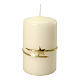 Ivory candles with golden stars band 2 pcs 100x60 mm s3