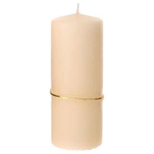 Ivory Christmas candles, set of 2, golden stars, 150x60 mm 3