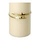 Ivory Christmas candles with golden stars 2 pc set 150x60 mm s2