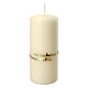 Ivory Christmas candles with golden stars 2 pc set 150x60 mm s3
