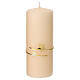 Ivory Christmas candles with golden stars 2 pc set 150x60 mm s2