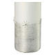 Candela glitter argento Natale bianca 2 pz150x60 mm s2