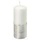 Silver glitter candles for Christmas white 2 pcs 150x60 mm s3