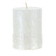 Perlweiße Kerze mit Schnee-Effekt, 4 Stck, 80 x 60 mm s3