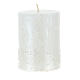 Pearly white candles with snow effect, set of 4, 80x60 mm s3