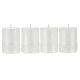 White pearl snow effect candle 4 pcs 80x60 mm s1