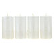 Pearly candles with snow effect, set of 4, 110x60 mm s1