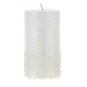 Christmas candle with snow effect pearl 4 pcs 110x60 mm