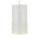 Christmas candle with snow effect pearl 4 pcs 110x60 mm s3