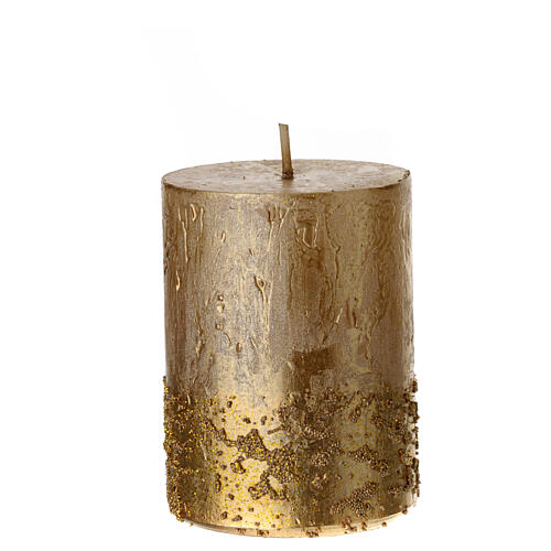 Golden satin Christmas candles 4 pieces, 80x60 mm 2