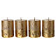 Velas de Natal 4 peças ouro acetinado 8x6 cm s1