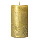 Gold Christmas candles satin glitter 4 pcs 80x60 mm s1