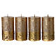 Golden satin Christmas candles, set of 4, 110x60 mm s1