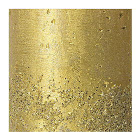 Velas cilindro ouro acetinado Natal 4 peças 11x6 cm