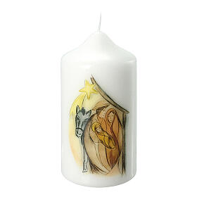 Nativity candle colored design 4 pcs 120x60 mm