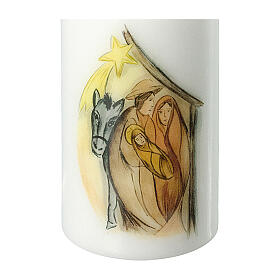 Nativity candle colored design 4 pcs 120x60 mm