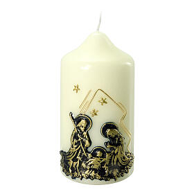 Ivory Nativity candle with bronzed effect 4 pcs 120x60 mm