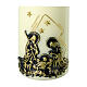 Ivory Nativity candle with bronzed effect 4 pcs 120x60 mm s2