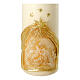 Candle with embossed Holy Family and golden stable, 175x70 mm s2