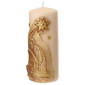 Nativity candle with comet star relief 150x60 mm