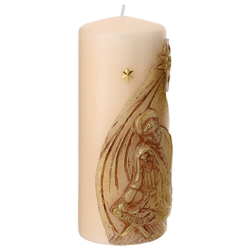 Nativity candle with comet star relief 150x60 mm 3