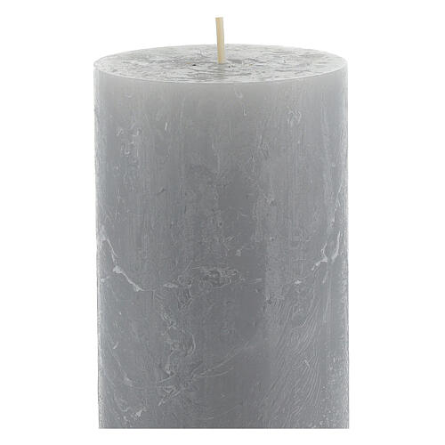 Silver candles, rustic matt finish, set of 4, 170x70 mm 3