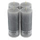 Bulk candles in rustic matte silver 4 pcs 170x70 mm s1