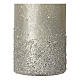 Świece srebrne perłowe brokat 170x70 mm, 2 sztuki s3