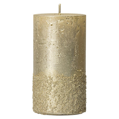 Christmas candles, gold and glitter, set of 4, 110x60 mm 2