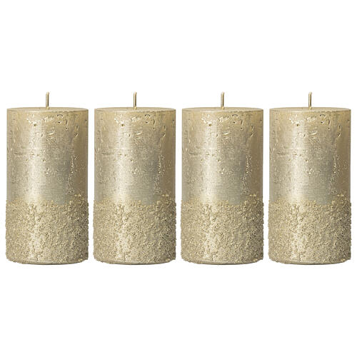 Candele natalizie oro glitter 4 pz 110x60 mm 1