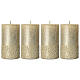 Candele natalizie oro glitter 4 pz 110x60 mm s1