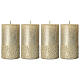 Christmas candles gold glitter 4 pcs 110x60 mm s1