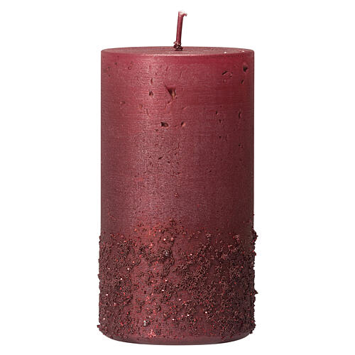 Red ruby candles with glitter, set of 2, 170x70 mm 2