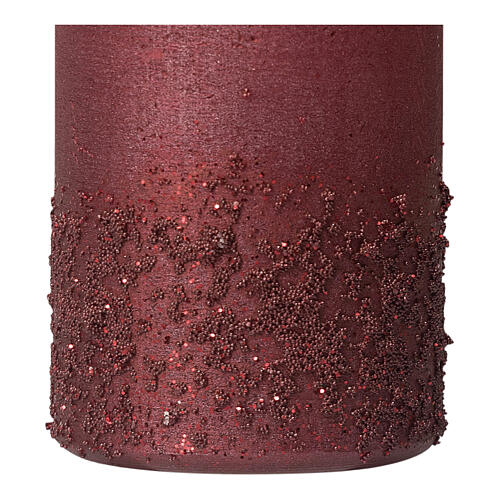 Ruby red candles glitter 2 pcs 170x70 mm 3