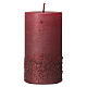 Christmas candles, deep red and glitter, set of 4, 110x60 mm s2