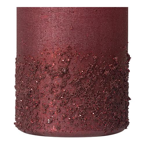 Christmas candles ruby red glitter 4 pcs 110x60 mm 3