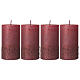 Christmas candles ruby red glitter 4 pcs 110x60 mm s1