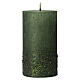 Green Christmas candles with glitter 2 pcs 170x70 mm s2