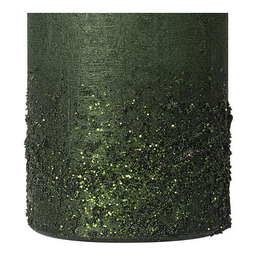 Green Christmas candles with glitter, set of 4, 110x60 mm 3