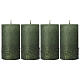 Green Christmas candles with glitter, set of 4, 110x60 mm s1