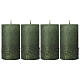 Candele verde glitter Natale 4 pz 110x60 mm s1