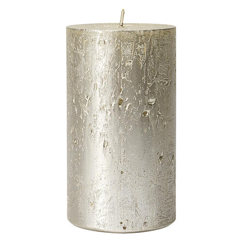 Christmas candles, pearly silver, set of 4, 110x60 mm 2